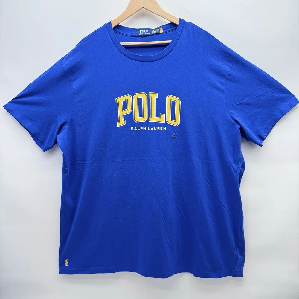 Polo Ralph Lauren M Classic Blue Mens 2XLT Pullover Shirt Big And Tall Short Sle